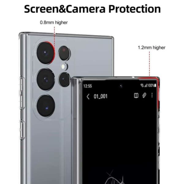 Galaxy S23 Ultra Läpinäkyvä kuori ohut läpinäkyvä läpinäkyvä