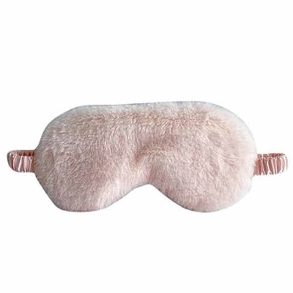 Myk furry rosa sovemaske fluffy øyenvormfly reiser rosa one size