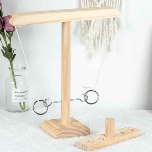 Ring Toss Game - Juomapeli/juhlapeli puisille shottareille ruskea