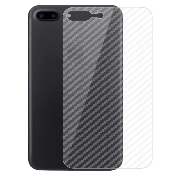iPhone 7/8 plus carbon fiber hud beskyttende plast tilbage gennemsigtig