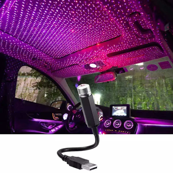 Galaxy Projektor LED Discolampa för Bilen USB lila