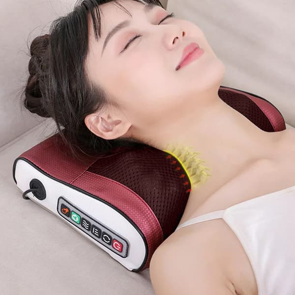 Elektrisk Massagekudde | Massage för Rygg, Nacke och Lår röd