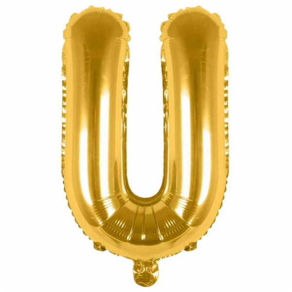 Bokstavsballong Guld 80cm Stor U