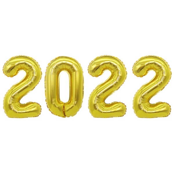2022 ENORMA Sifferballonger i Guld för Nyår 102cm guld