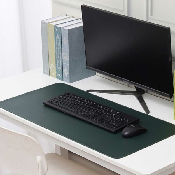 Skrivbordsunderlägg 80x40cm PU Skinn Läder Mörkgrön grön