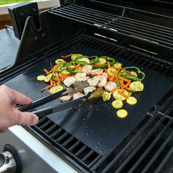 2-Pack Grillmatta Ugnsmatta Bakningsmatta - Non Stick 40x33cm svart