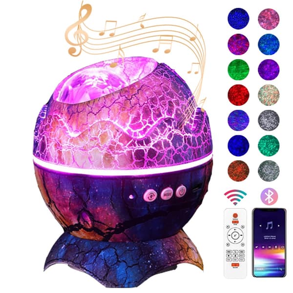 Dino Egg Galaxy Stjerneprojektor med Stjernehimmel og Supernova Nebula