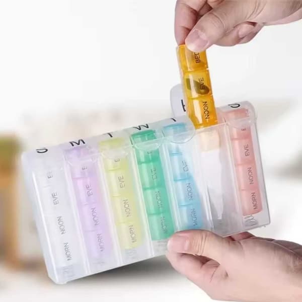 Doseringsboks Morgen/Kveld - Pilleglassuke for Medisin og Vitaminer