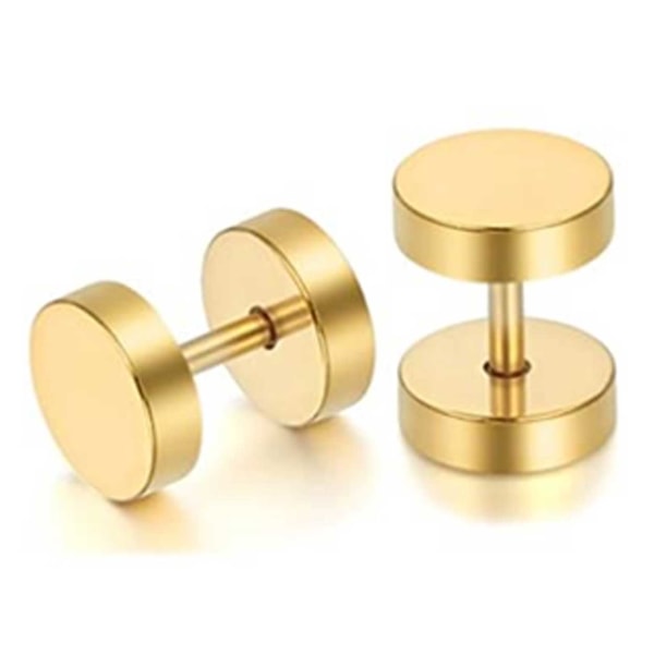 2-pack Fake Plug Fake Forlængelse Øreringe Piercing Jewel Gold - 8mm guld