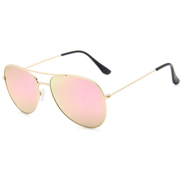 Solbriller pilot kvinner gull rosa speilglass + senil ledning gull
