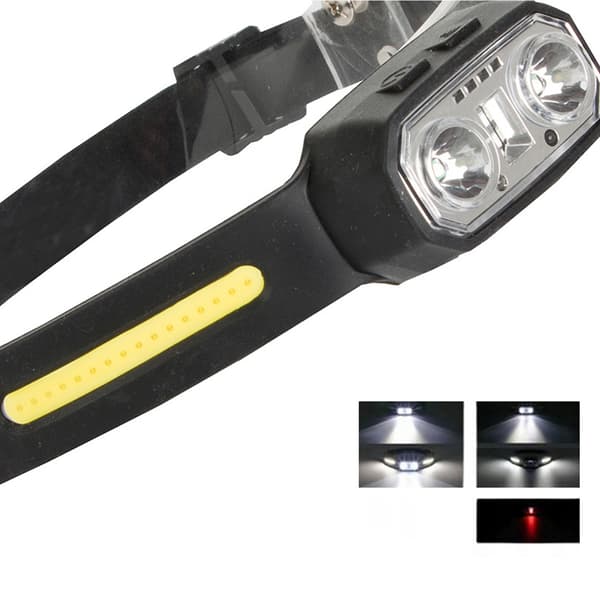 Double Headlight USB-C IPX6 Vedenpitävä | Hands Free -anturi musta