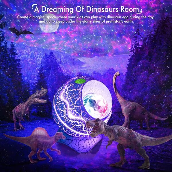 Dino Egg Galaxy Stjerneprojektor med Stjernehimmel og Supernova Nebula