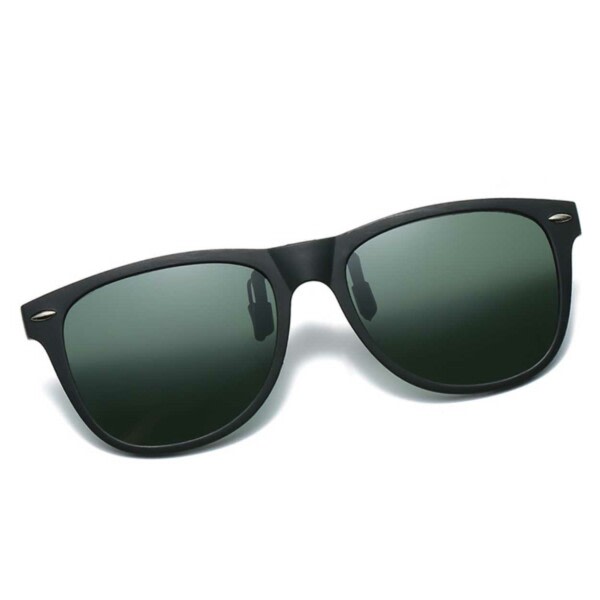 Klip -på solbriller, der er fastgjort til eksisterende briller - grøn grøn