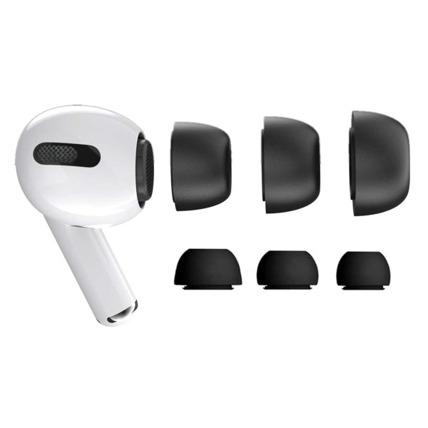 3 -pakke airpods pro ørepuder - silikone øre vælter sort sort