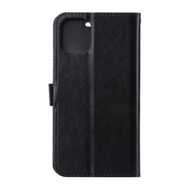 iPhone 12 Mini Wallet Case Black Læder Læder Taske sort