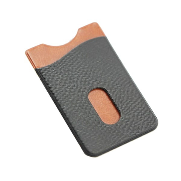 Black Card Holder til mobiltelefon i læderlæder (selvklæbende) sort
