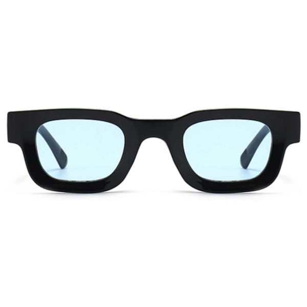 Moderne Tykke Solbriller Sort Blå Glas sort