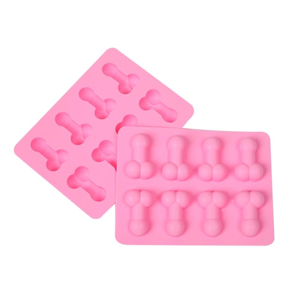 Sjove Isform Bakform Ice Cubes Penis-formet Ice Ice Cream Form Silicone pink