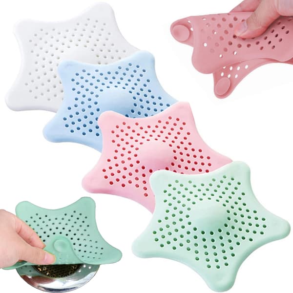 4-Pack Filter for Vask, Dusj og Badekar av Silikon