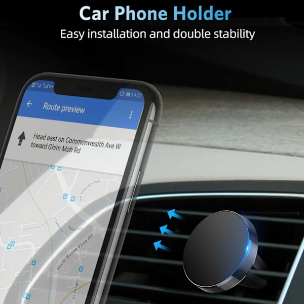 Magneetti Mobile Holder Auton tuuletusgrilleri -autopidike hopealle hopea