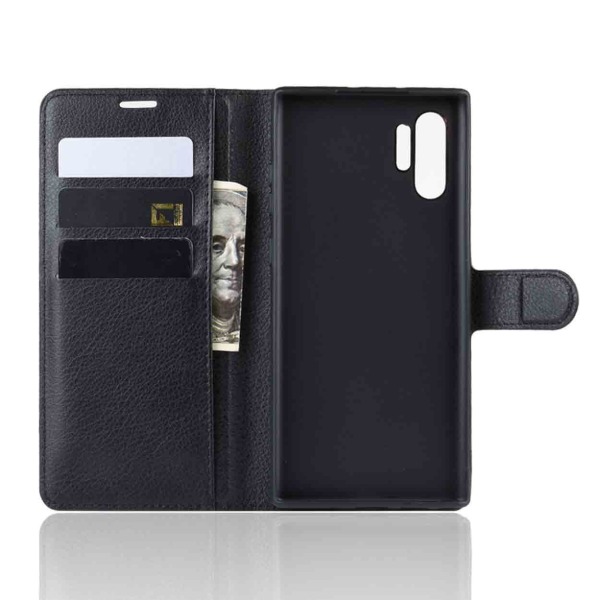 Samsung Galaxy Note 10 Wallet Cover Black Læder Læder Taske sort