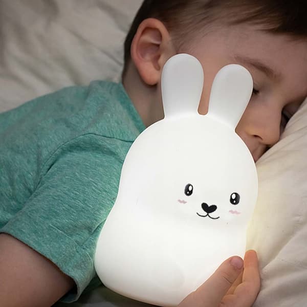 RGB LED Nattlampe Barn Kanin Squishy med Fjernkontroll og Timer