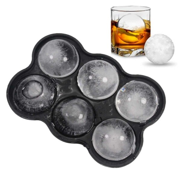 Silikonisballform - Ice Form for Ice Balls Round Ice Cubes Bullets svart