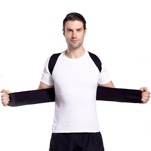 Stærk tilbage vest holder vest ryglæn for bedre kropsholdning sort