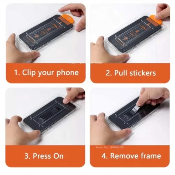 Nem installation af iPhone 16 Privacy Screen Protector HD hærdet glas gennemsigtig