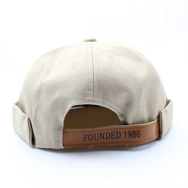 Beige Miki Hat Keps Rullad Skärm Mössa Beanie Docker Sotarmössa beige