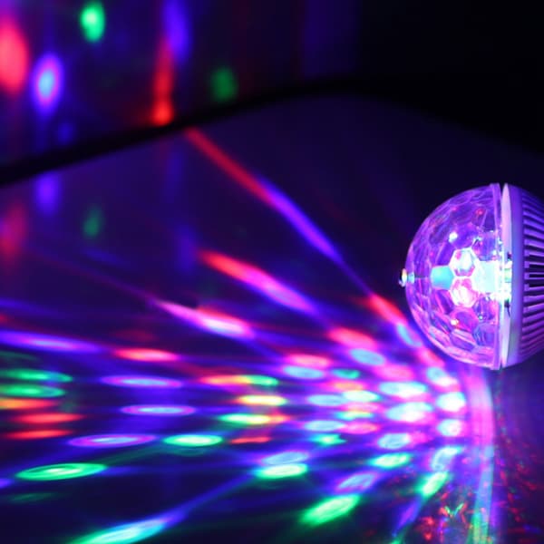 Roterende Disco RGB E27 LED-pære flerfarget