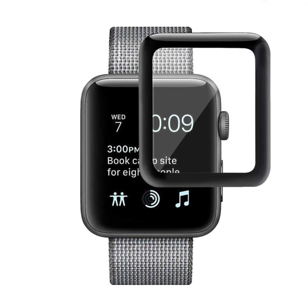 Omfattende skærmbeskytter Apple Watch 1/2/3 Visningsbeskyttelse 42mm sort