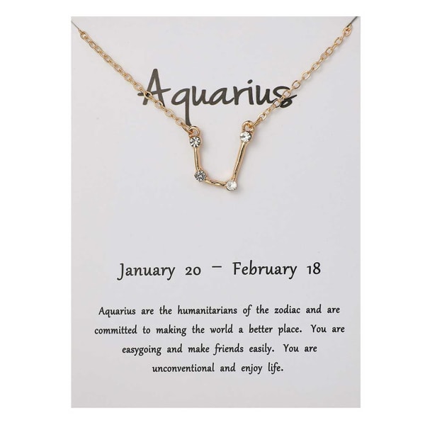 Zodiac Allekirjoitus kaulakoru Aquarius Aquarius lahjakaulakoru kulta kulta