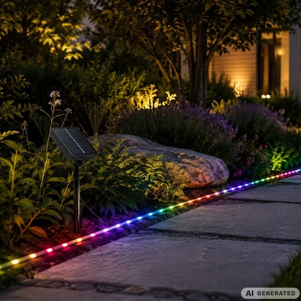 Solar LED Strip 5m IP65 Vedenpitävä kaukosäätimellä