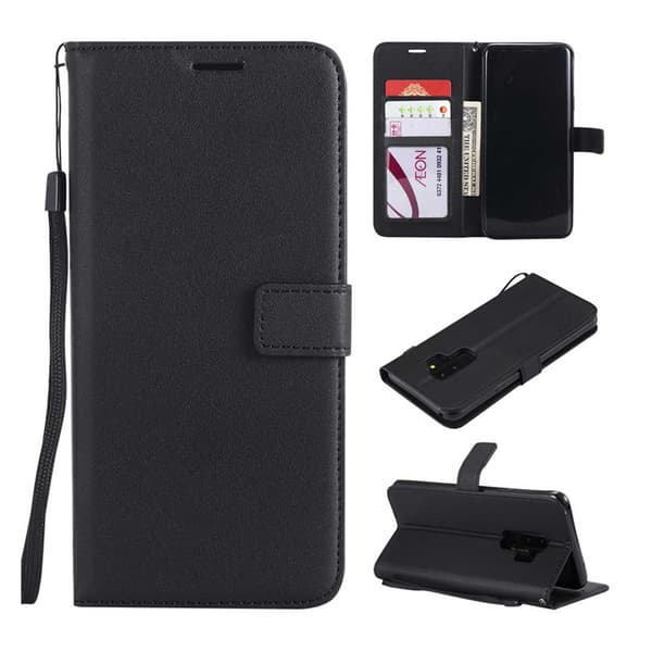 Samsung Galaxy S8 Wallet Cover Black Læder Læder Taske sort