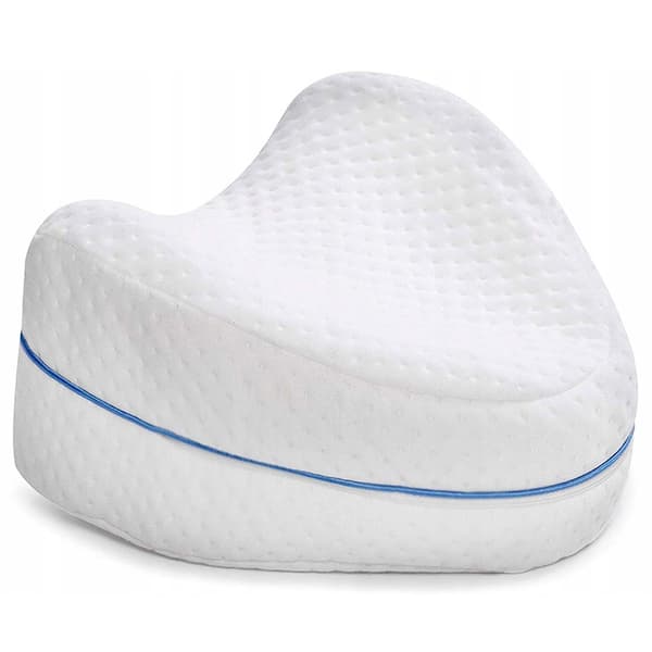 Ortopedisk Benkudde | Ergonomisk Knäkudde i Memory Foam för Sidosovare vit