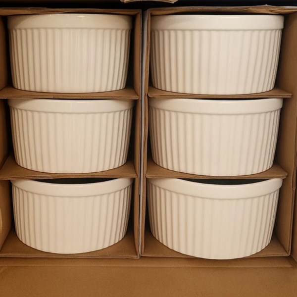 6st Ramekins Keramiska Ungsformar Suffléformar 200ml 90x46 mm