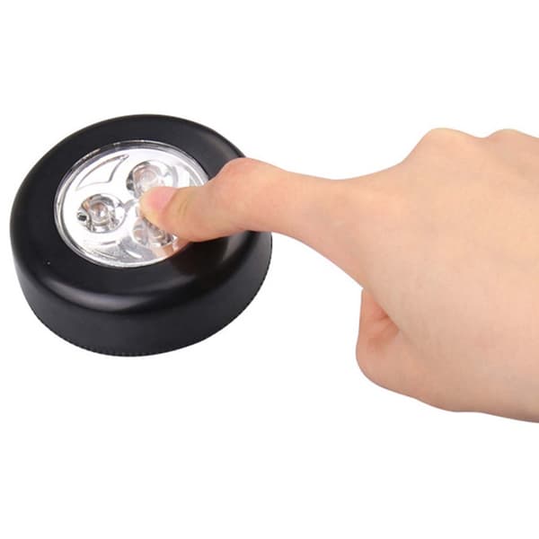 Trådløs Selvklæbende LED Lampe med Touch Funktion Sort sort