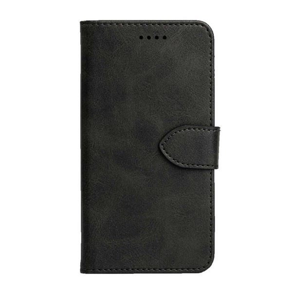 OnePlus 8 Wallet Case Leather Leather Saces Black svart