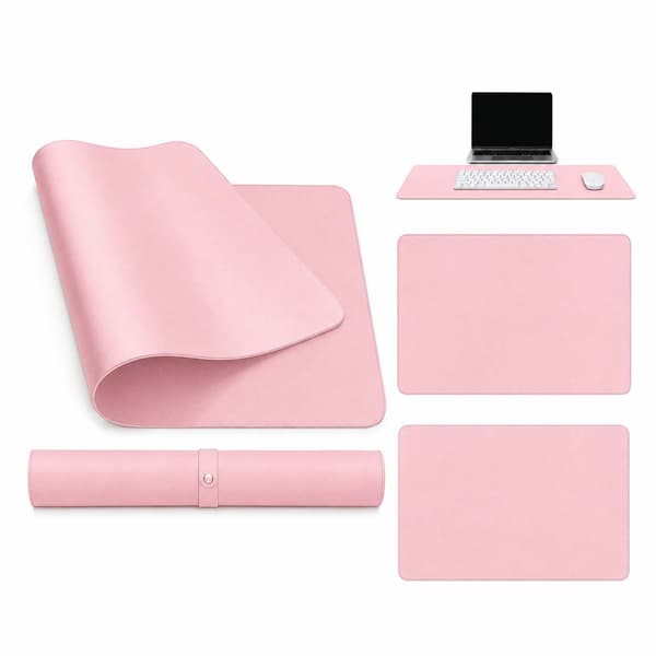 Rosa kirjoitusalusta Deskmat 70×35 cm PU-nahkaa vaaleanpunainen