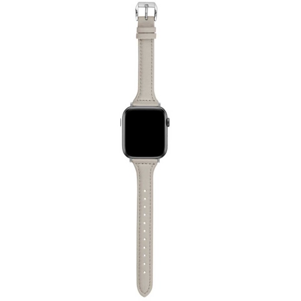 Lærarmbånd Apple Watch 42/44/45 1/2/3/4/5/6/7/Se Smalt Gray grå