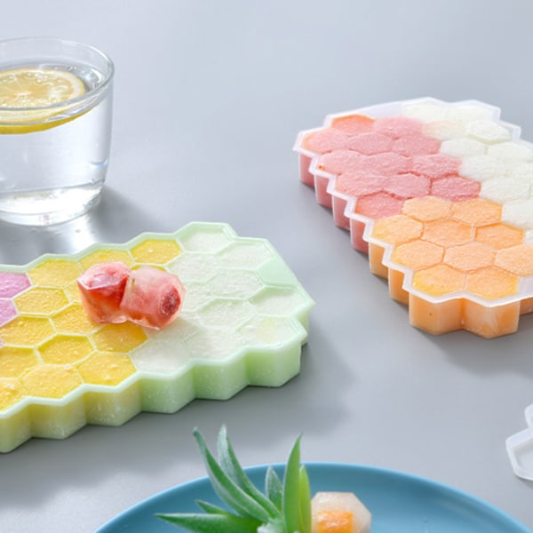 Ice -Shape Bake Shape for Ice Cubes Hexagon Ice Cube Form Silikon svart