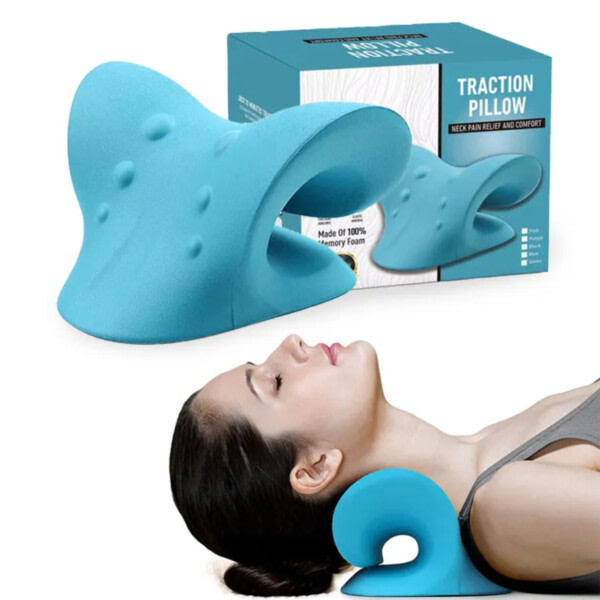 Hukommelseshukommelse med nakke Stretch Pillowfoam - Nack og Axel Spasement - Nack Pillow blå
