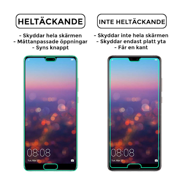 Heltäckande Huawei P20 Pro Skärmskydd Nanoedge Skyddsplast transparent