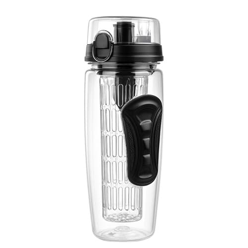 Vesipullo infuusorilla hedelmäosalla 1L musta