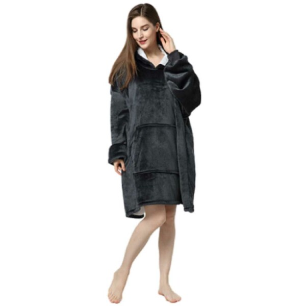 Hoodie Filt Blanket - Oversize Luvtröja Filt Snuggie Svart svart one size