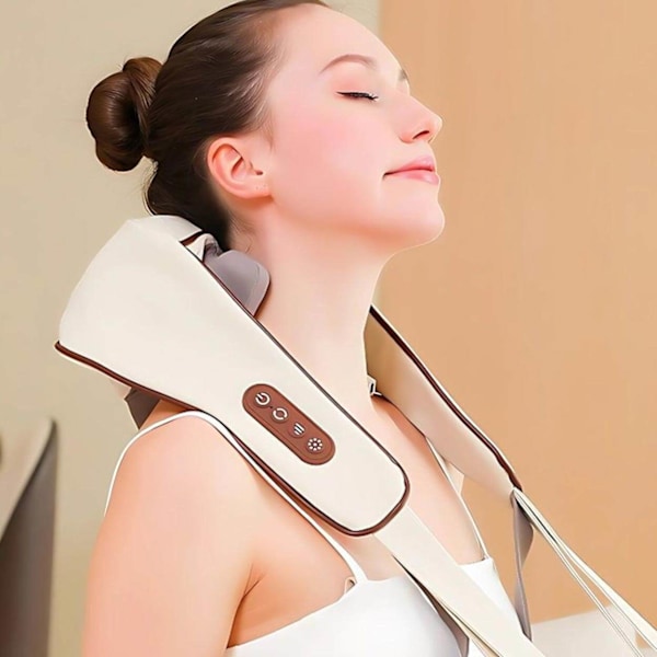 Shiatsu Nackmassage med Värmeterapi | Batteridriven beige