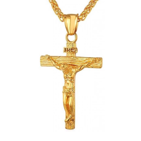 Jesus på Kors Halsband Kedja Guld guld