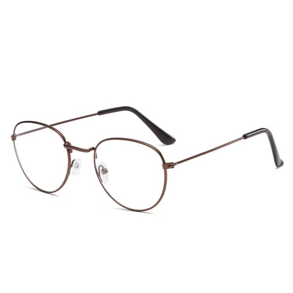 Runde briller uden styrke Metalbrun brun