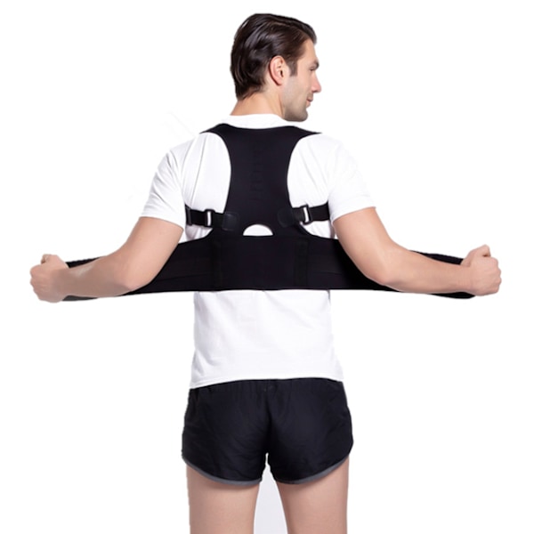 Stærk tilbage vest holder vest ryglæn for bedre kropsholdning sort